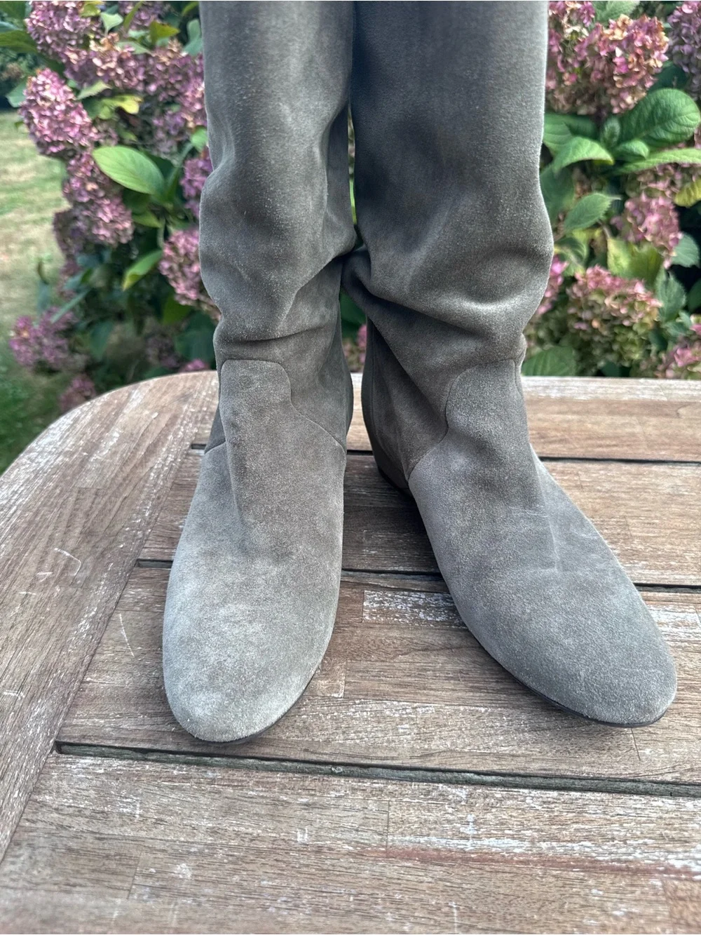 Women's Lanvin Suede Tall Wedge Boots - 38